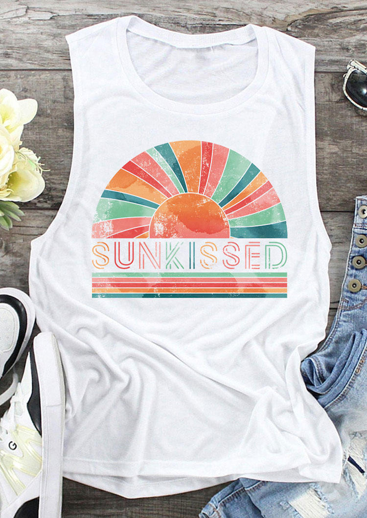 

Tank Tops Sunkissed Rainbow O-Neck in White. Size