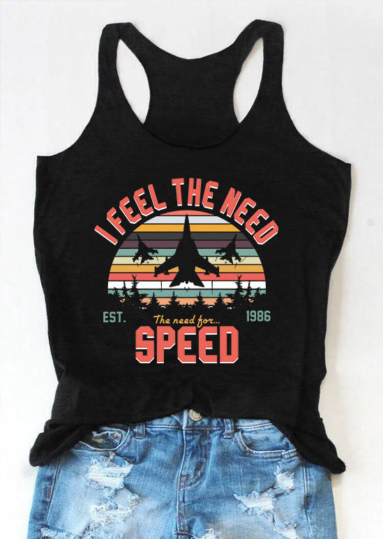 

Tank Tops I Feel The Need The Need For Speed Racerback Tank Top in Black. Size