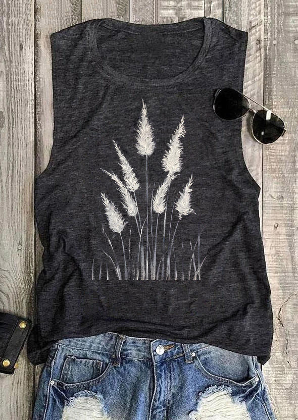 

Tank Tops Reed O-Neck Casual Tank Top - Dark Grey in Gray. Size