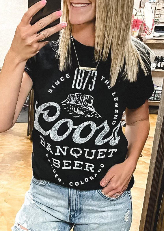 T-shirts Tees Coors Banquet Beer T-Shirt Tee in Black. Size: S,M,L,XL