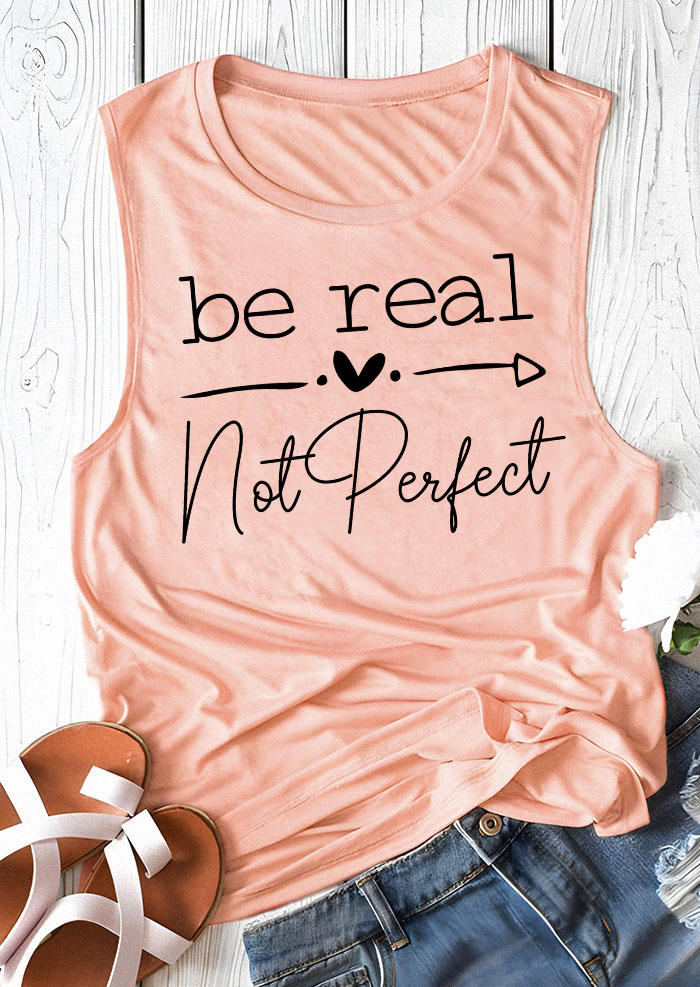 

Tank Tops Be Real Not Perfect Heart Arrow Tank Top in Pink. Size: 2XL