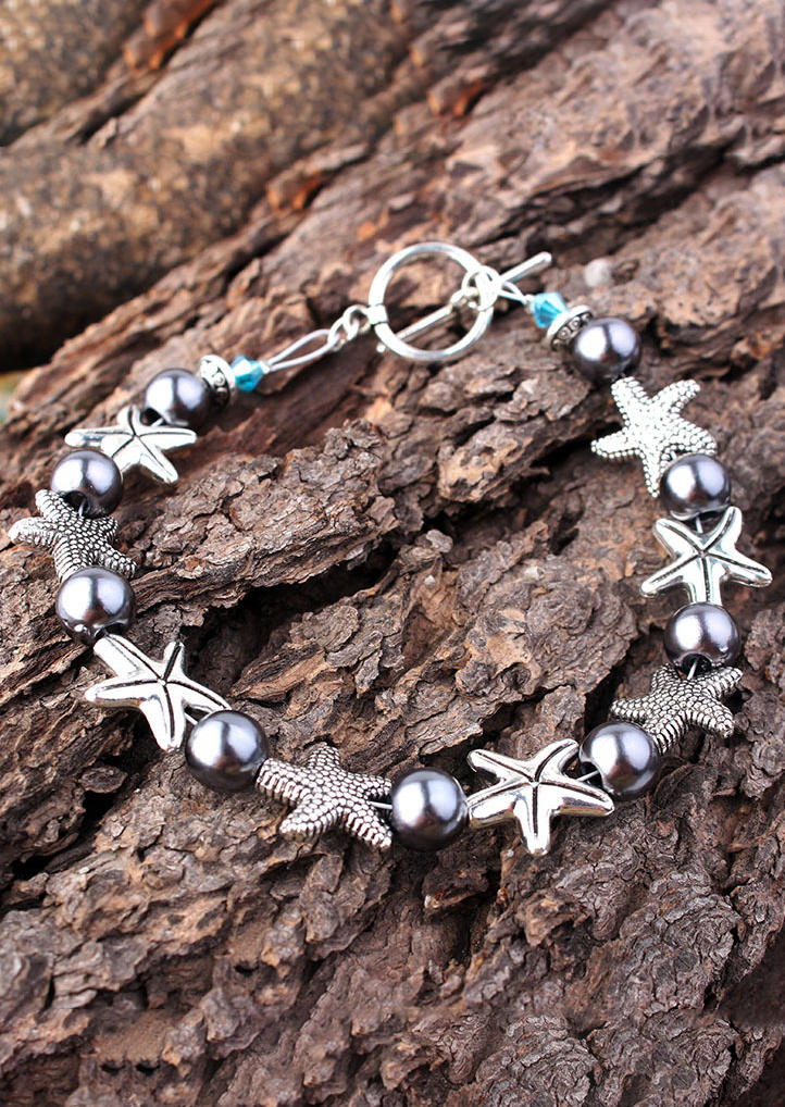 

Bracelet Bohemian Starfish Pearls Bracelet in Multicolor. Size