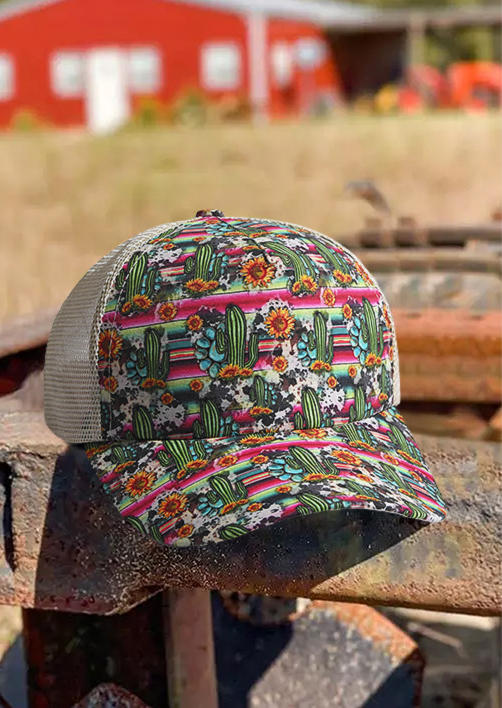 

Hats Sunflower Cactus Turquoise Criss-Cross Baseball Cap in Multicolor. Size