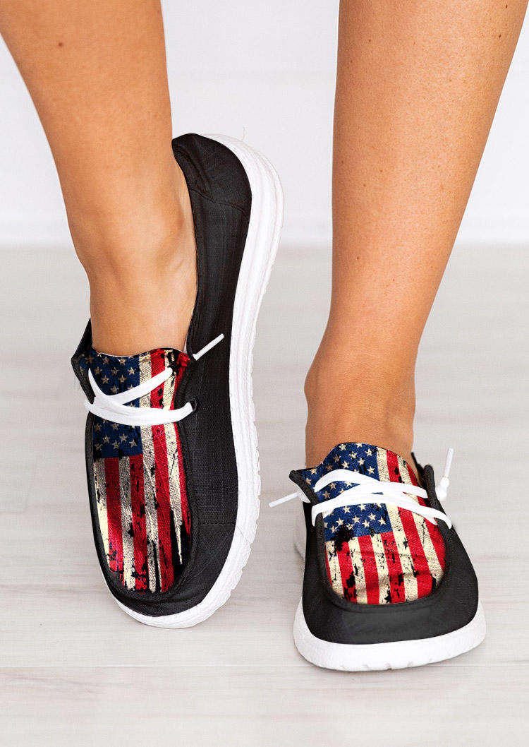 

Sneakers American Flag Lace Up Sneakers in Black. Size