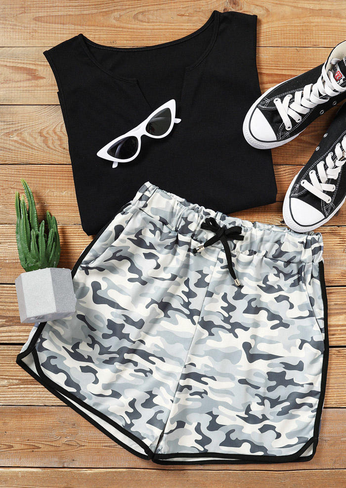 Shorts Camouflage Drawstring Pocket Shorts in Multicolor. Size: XL