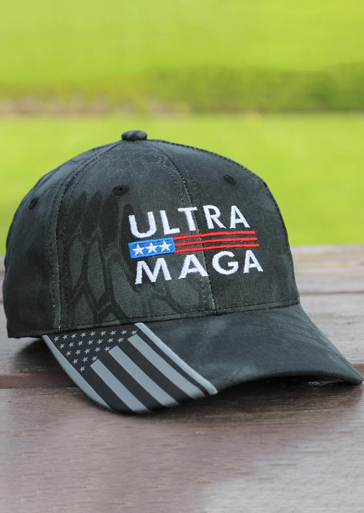 

Hats Ultra MAGA American Flag Baseball Cap in Black. Size