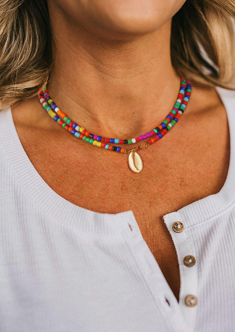 

Necklaces Bohemian Colorful Beading Necklace in Multicolor. Size