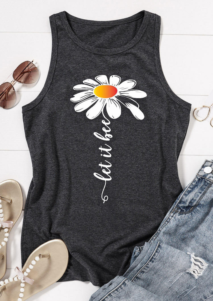 

Tank Tops Let It Bee Daisy Tank Top - Dark Grey in Gray. Size