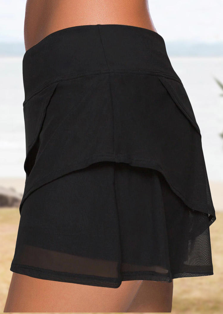

Skirts Chiffon Layered High Waist Skirt in Black. Size