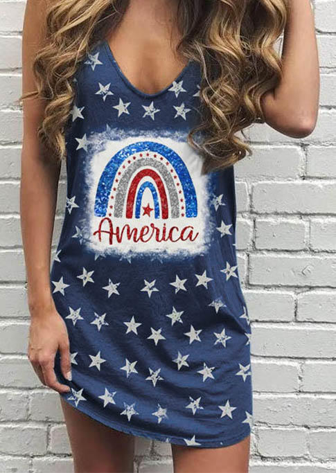 

Mini Dresses American Flag Star Glitter Mini Dress in Blue. Size: ,M,L,XL