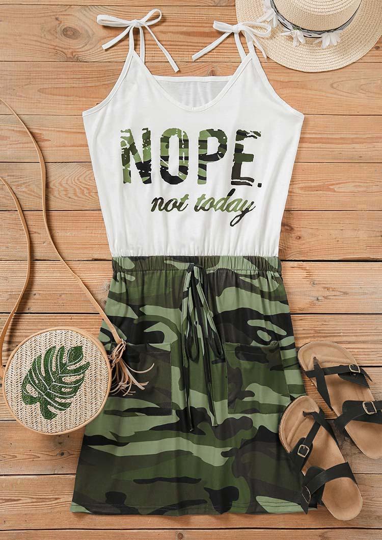 Mini Dresses Nope Not Today Camouflage Pocket Mini Dress in Multicolor. Size: L