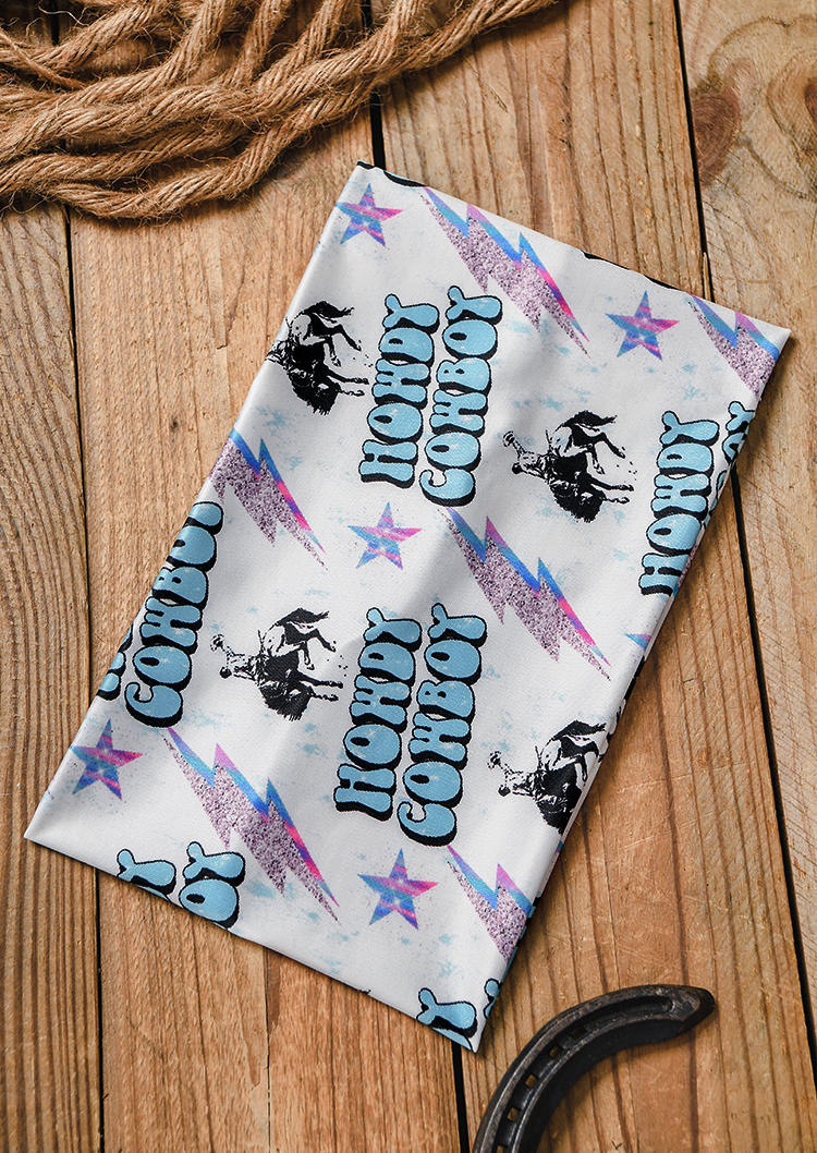 Howdy Cowboy Horse Wide Headband in Multicolor. Size: One Size
