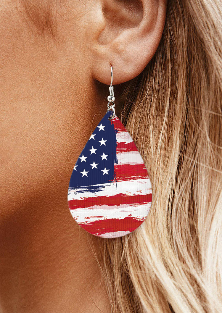 

Earrings American Flag Water Drop Earrings in Multicolor. Size