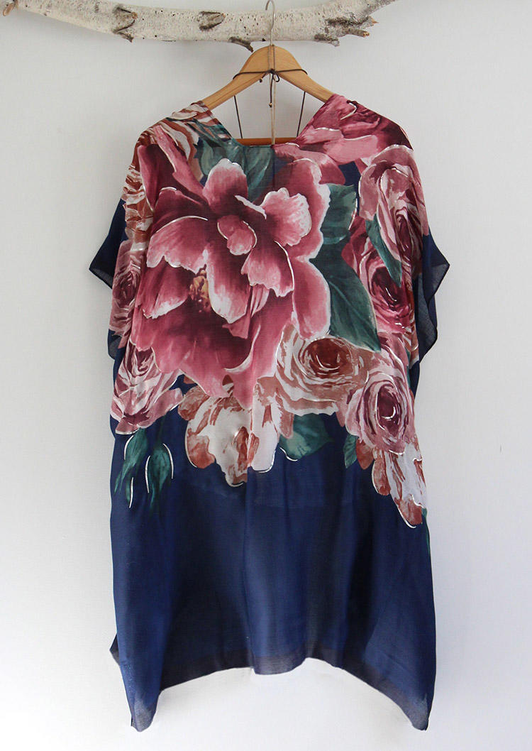 

Cardigans Floral Short Sleeve Cardigan in Multicolor. Size: ,M,L,XL