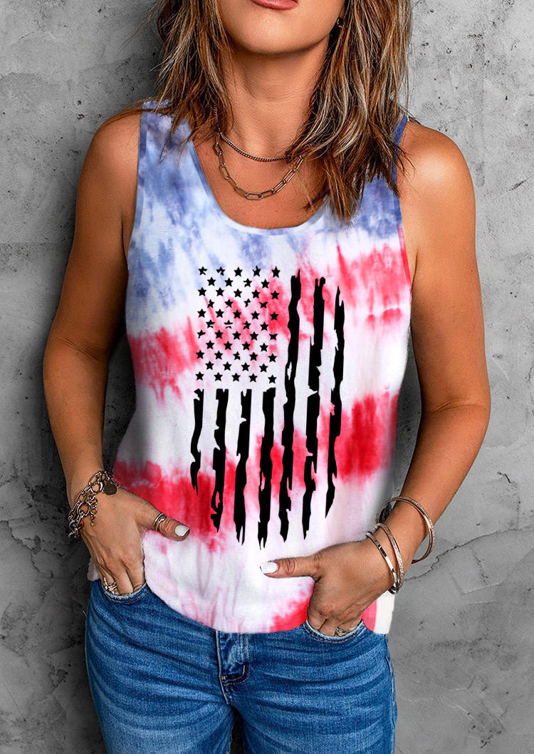 

Tank Tops American Flag Tie Dye Tank Top in Multicolor. Size