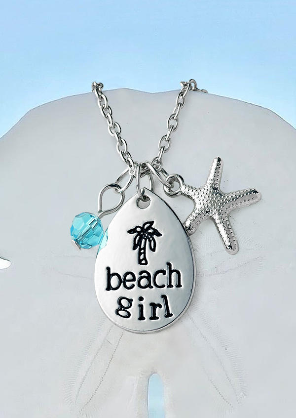 

Necklaces Beach Girl Coconut Tree Starfish Necklace in Silver. Size