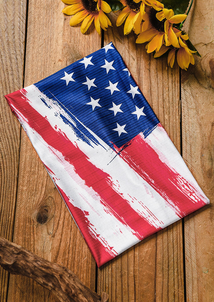 

American Flag Yoga Wide Headband in Multicolor. Size