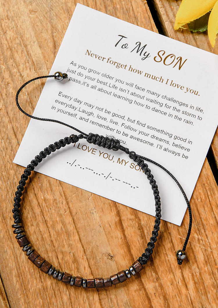 

Bracelet To My Son I Love You Morse Code Bracelet in Multicolor. Size