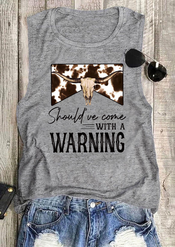 

Tank Tops Should've Come With A Warning Cow Tank Top in Gray. Size
