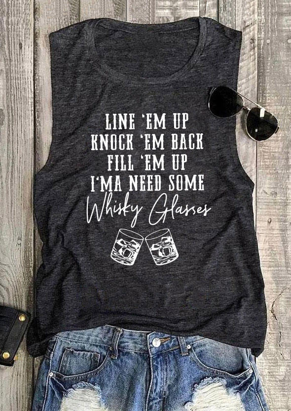 

Tank Tops I'ma Need Some Whisky Glasses Tank Top - Dark Grey in Gray. Size