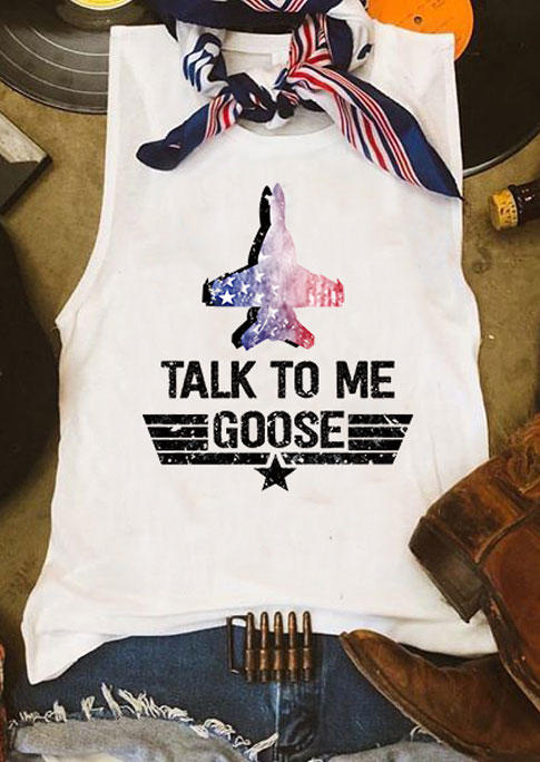 Tank Tops Talk To Me Goose Star O-Neck Tank Top in White. Size: S