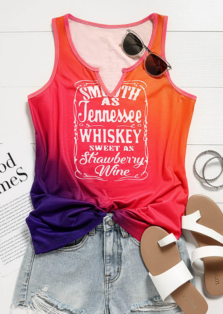 

Tank Tops Smooth As Tennessee Whiskey Sweet As Strawberry Wine Gradient Tank Top in Multicolor. Size