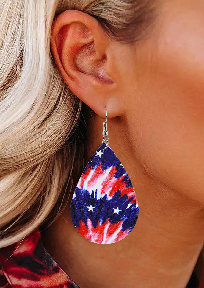 

Earrings Tie Dye Star Water Drop Earrings in Multicolor. Size