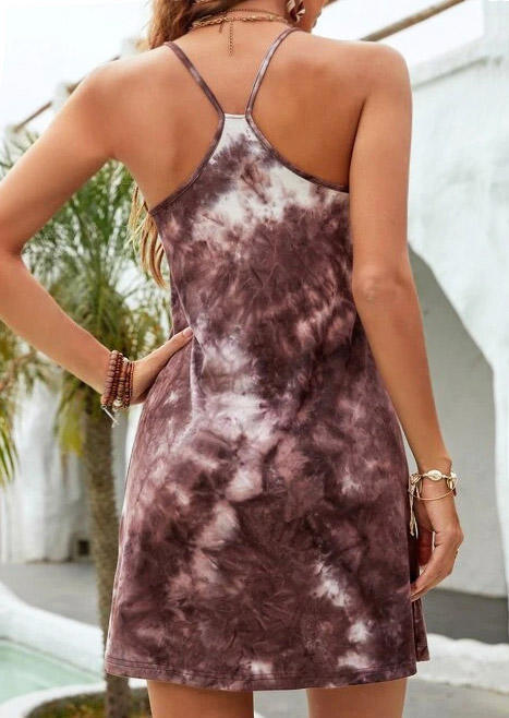 

Mini Dresses Tie Dye Spaghetti Strap Mini Dress in Brown. Size