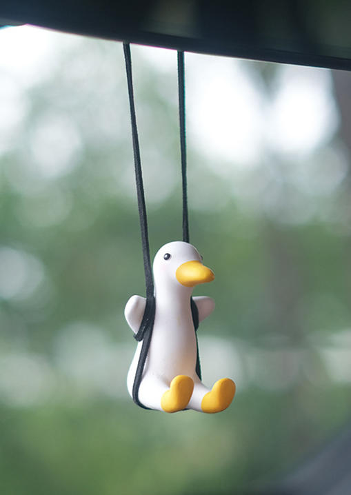 

Cute Swing Duck Car Ornament in Pattern1. Size