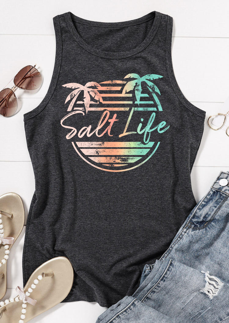 

Tank Tops Salt Life Gradient Coconut Tree Tank Top in Dark Grey. Size