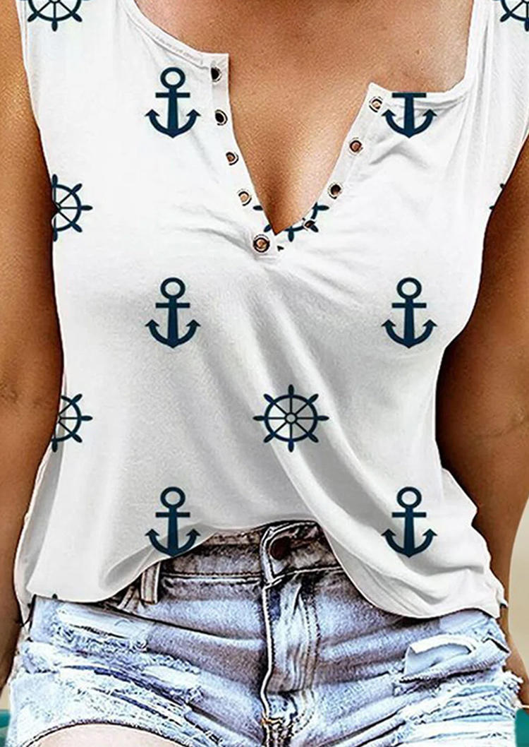 

Tank Tops Anchor Notched Neck Tank Top in White. Size