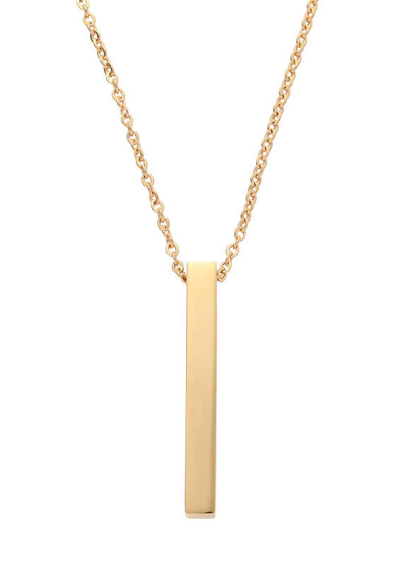 Necklaces Square Geometric Alloy Pendant Necklace in Gold,Silver. Size: One Size