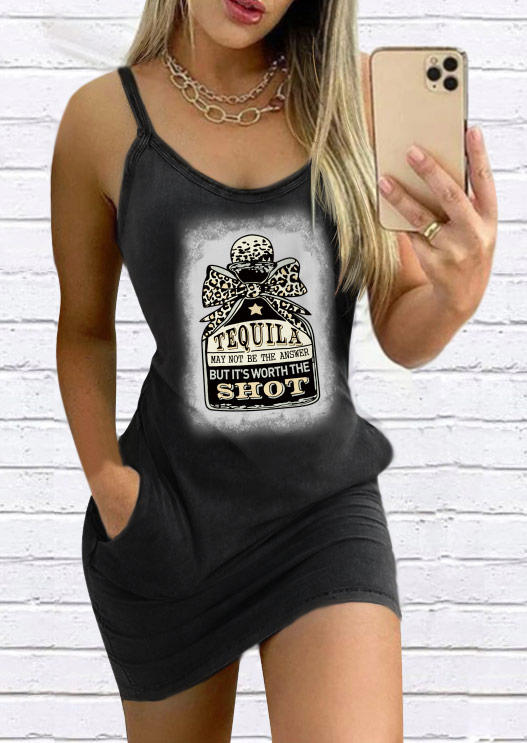 Mini Dresses Tequila Leopard Pocket Mini Dress in Black. Size: S