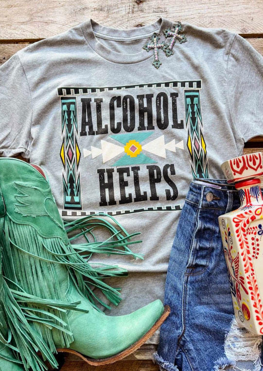 

T-shirts Tees Helps Aztec Geometric T-Shirt Tee in Gray. Size