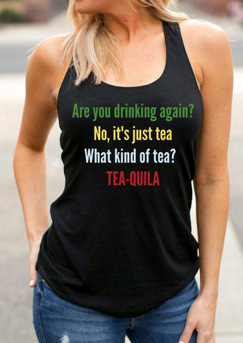 Are You Drinking Again Racerback Tank - Black