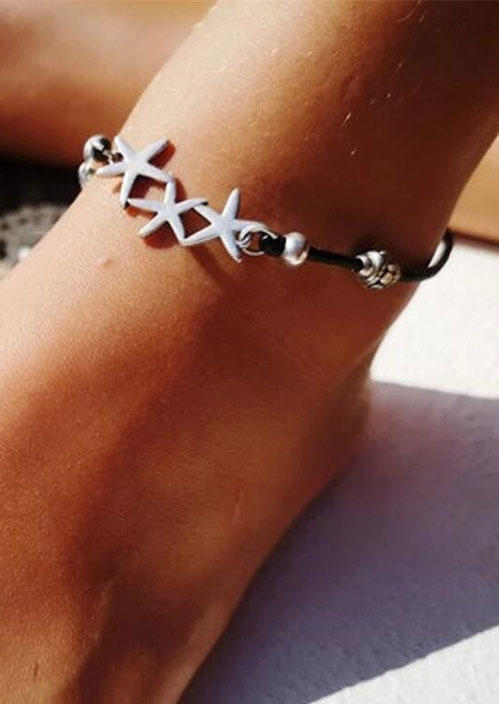 

Body Jewelry Bohemian Starfish Beading Alloy Anklet in Multicolor. Size