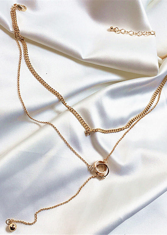 

Necklaces Circle Dual-Layered Pendant Necklace in Gold. Size