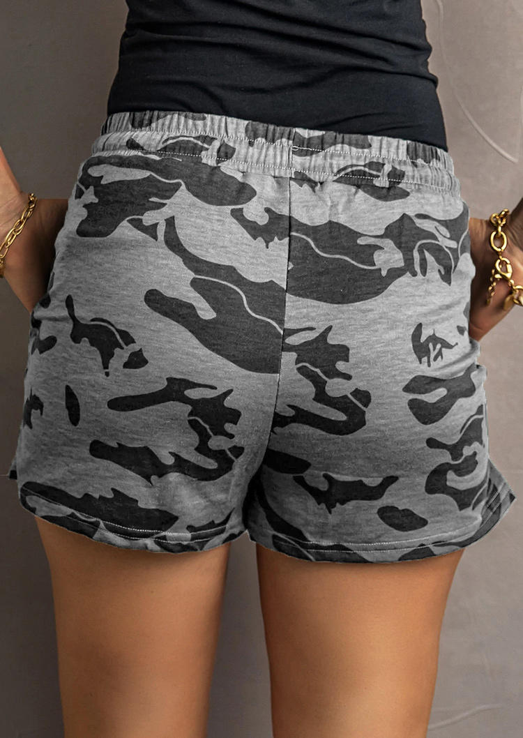 

Shorts Drawstring Pocket Elastic Waist Shorts - Light Grey in Gray. Size
