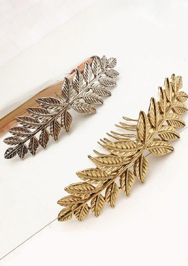 

Vintage Style Leaf Branch Hair Comb in Silver. Size