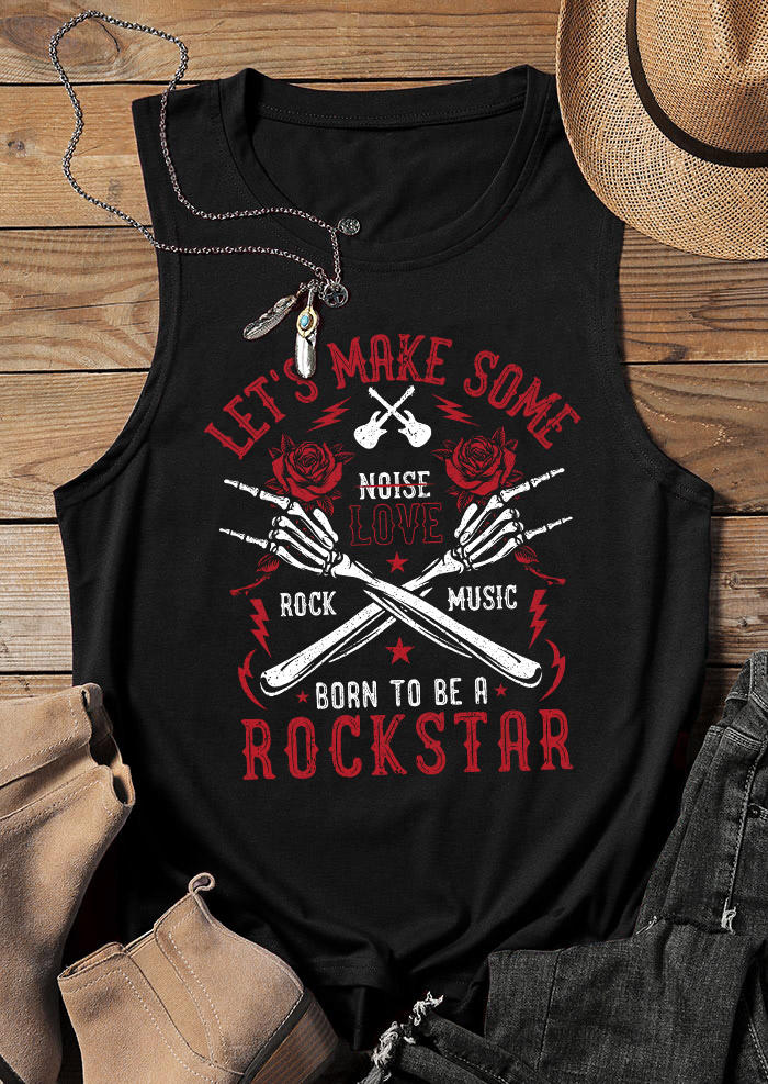 

Tank Tops Let's Make Some Noise Love Rock Music Born To Be A Rockstar Tank Top in Black. Size