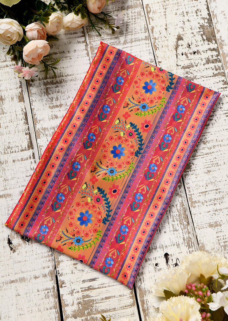 

Floral Elastic Sports Wide Headband in Multicolor. Size