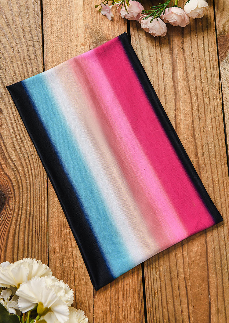 

Gradient Elastic Wide Headband in Multicolor. Size