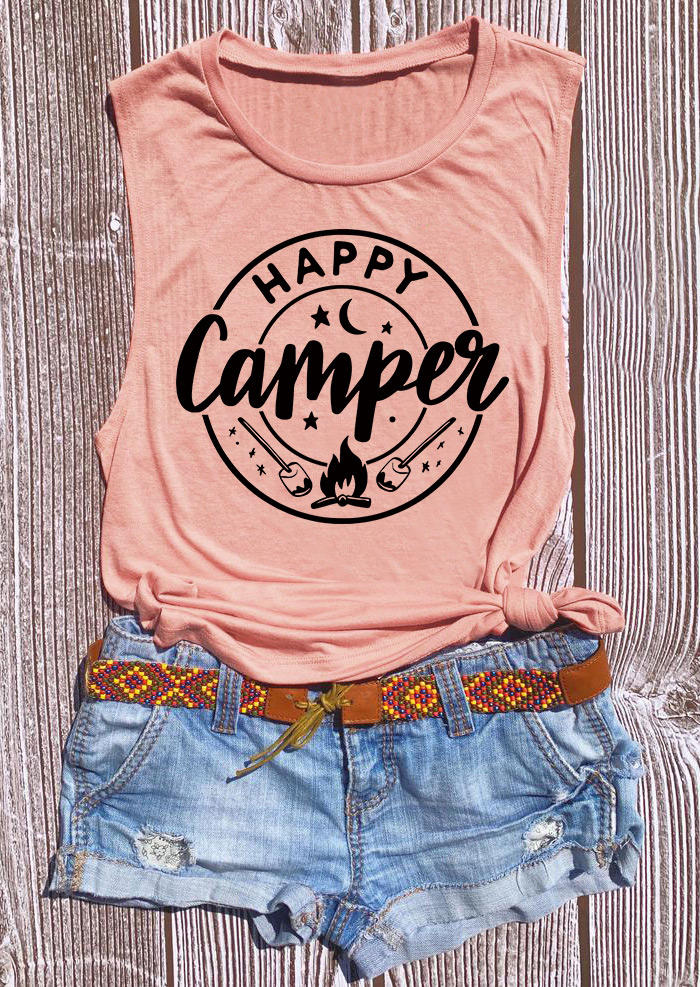 

Tank Tops Happy Camper O-Neck Tank Top in Pink. Size