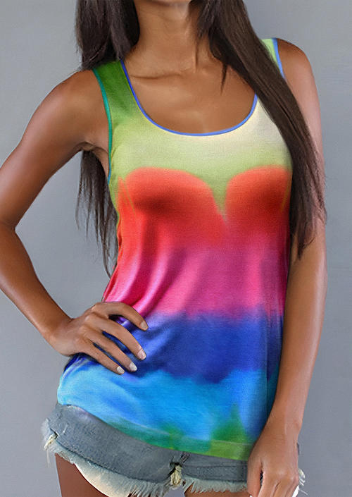 Gradient Cut Out Casual Tank
