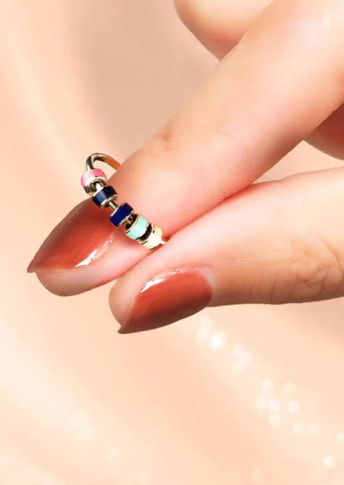 

Rings Colorful Beading Spinning Fidget Ring in Multicolor. Size