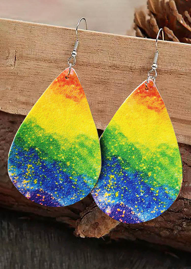 

Earrings Gradient Water Drop Hook Earrings in Multicolor. Size