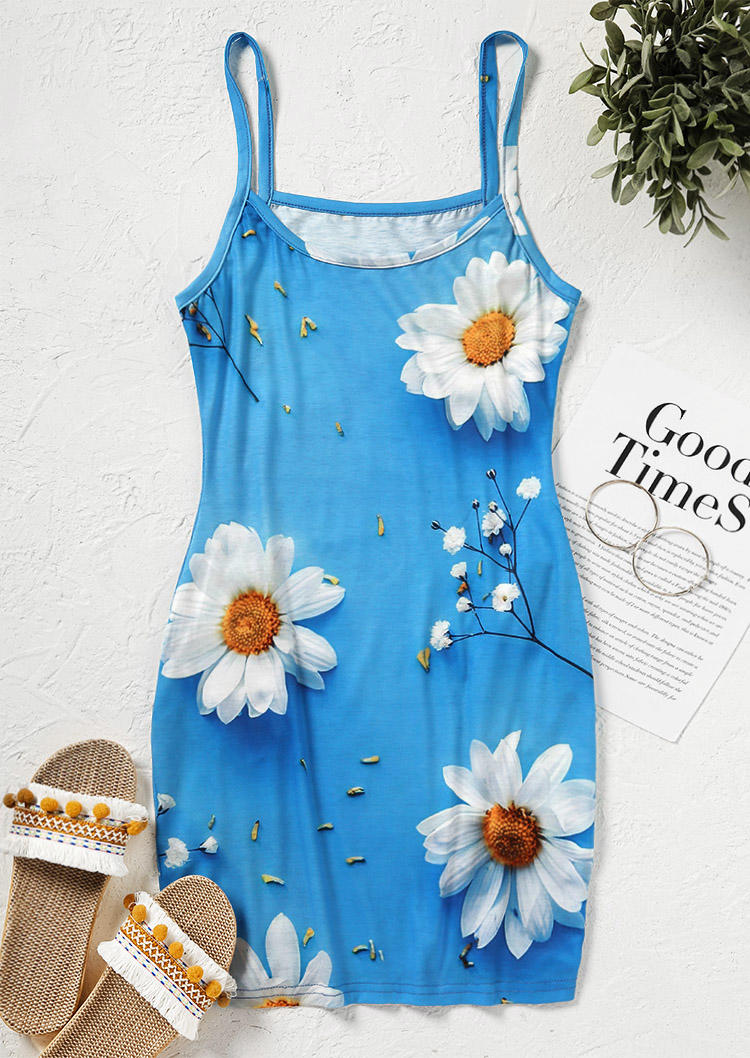 

Mini Dresses Daisy Spaghetti Strap Pocket Mini Dress in Blue. Size