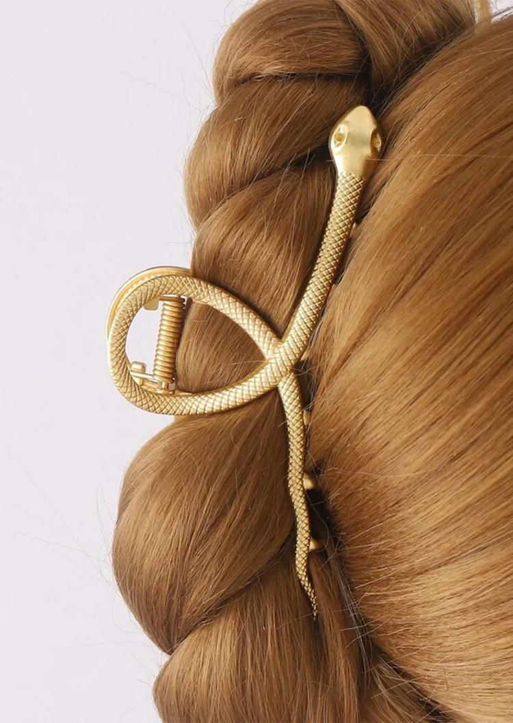 

Snake Metal Hair Clip in Gold. Size