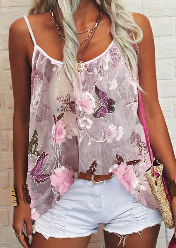 Butterfly Floral Casual Camisole SCM003232