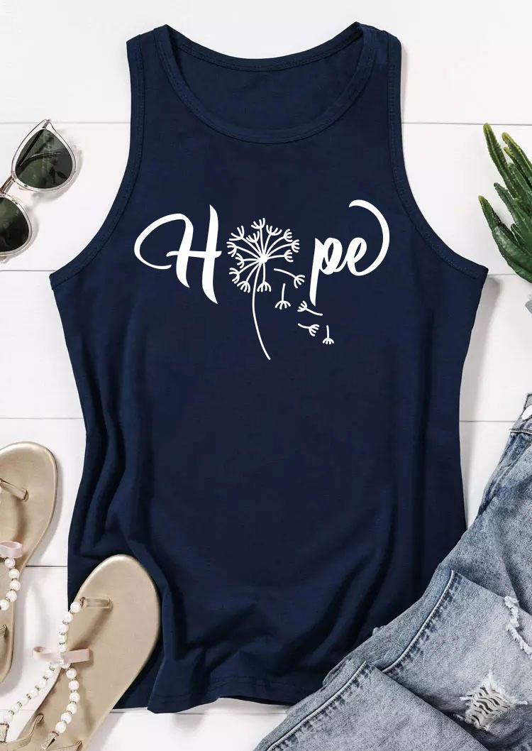 

Tank Tops Hope Dandelion O-Neck Casual Tank Top - Navy Blue in Blue. Size